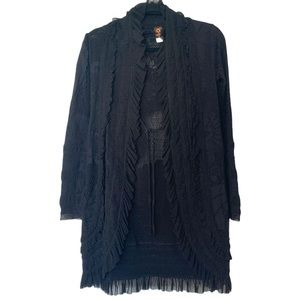 Jean Paul Gaultier black mesh patterned jacket XS